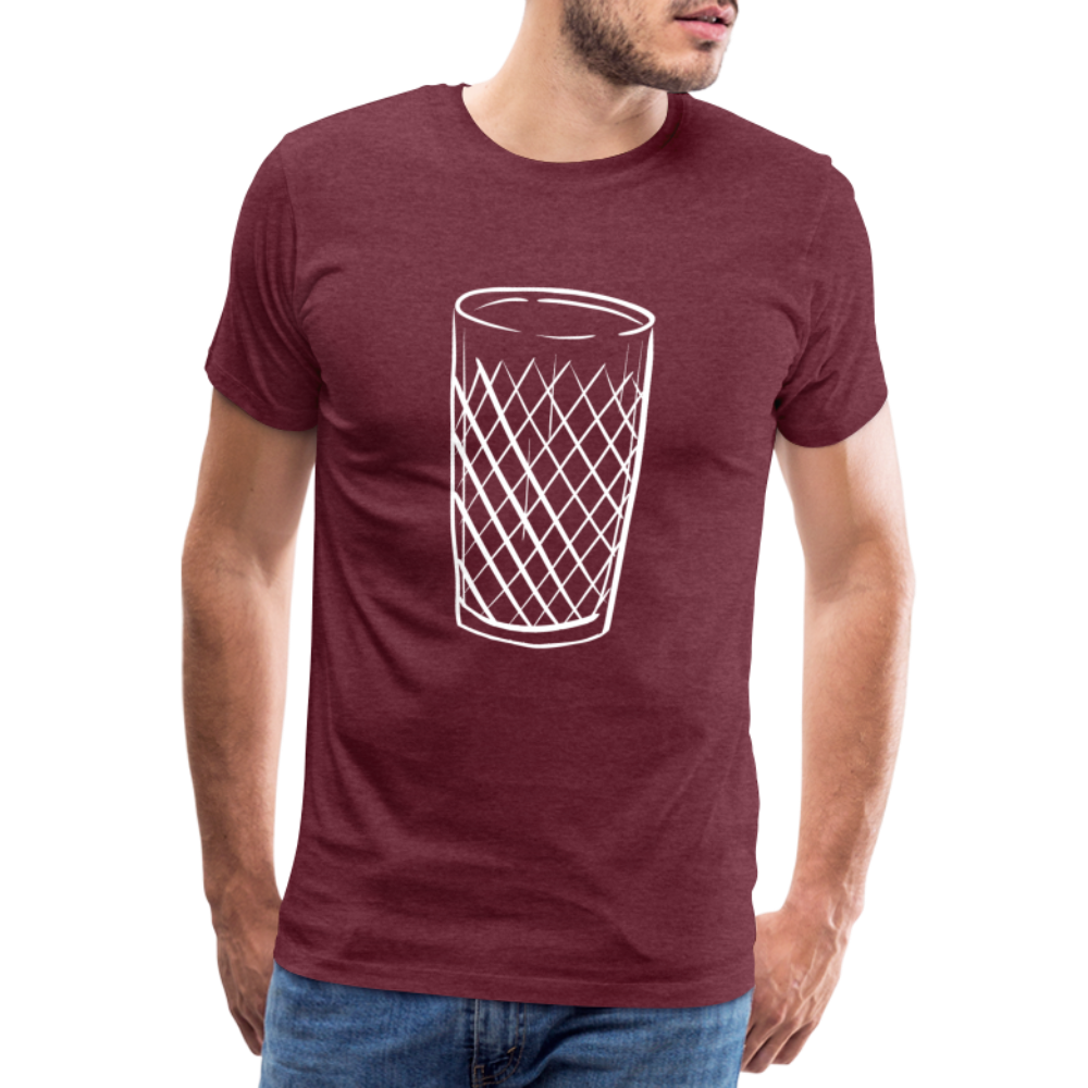 Frankfurter Geripptes - Äpplerglas - Hessisch Mundart - Männer Premium T-Shirt - Bordeauxrot meliert