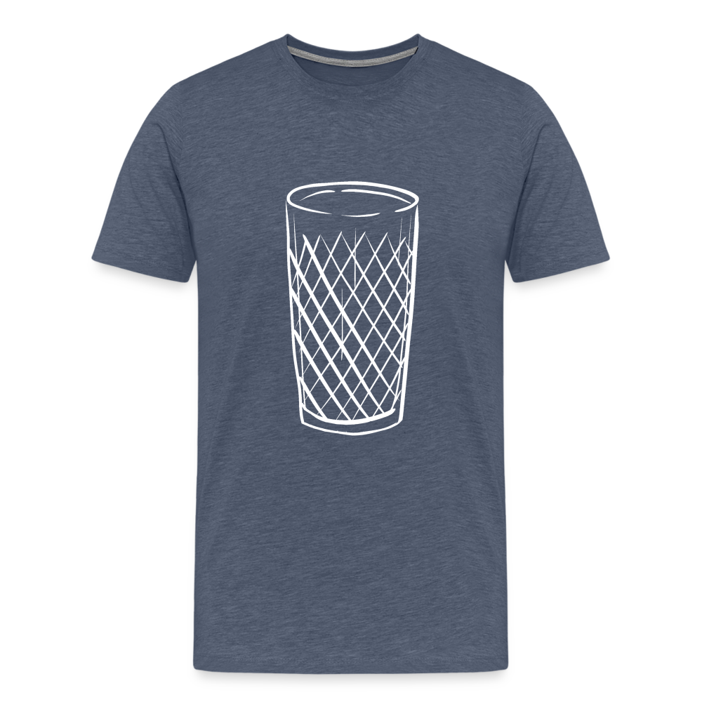 Frankfurter Geripptes - Äpplerglas - Hessisch Mundart - Männer Premium T-Shirt - Blau meliert