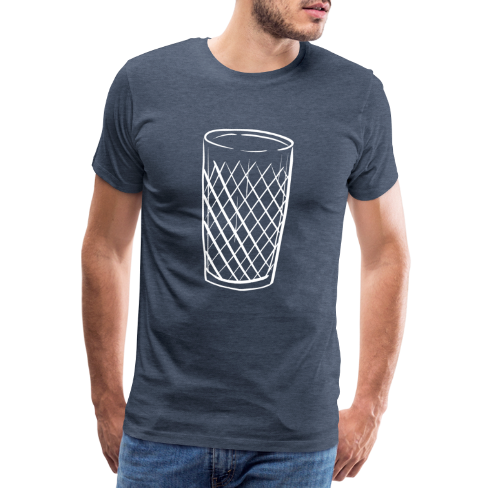 Frankfurter Geripptes - Äpplerglas - Hessisch Mundart - Männer Premium T-Shirt - Blau meliert