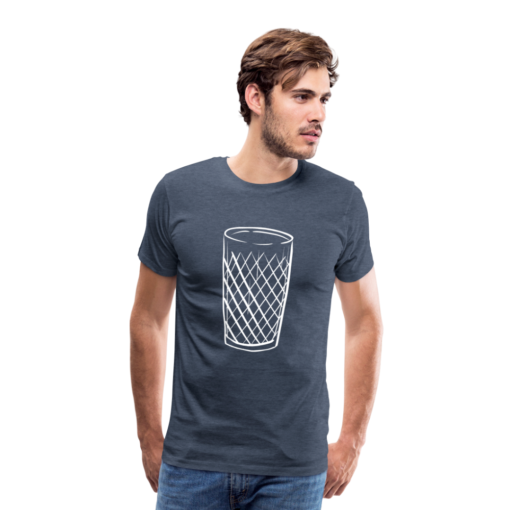 Frankfurter Geripptes - Äpplerglas - Hessisch Mundart - Männer Premium T-Shirt - Blau meliert