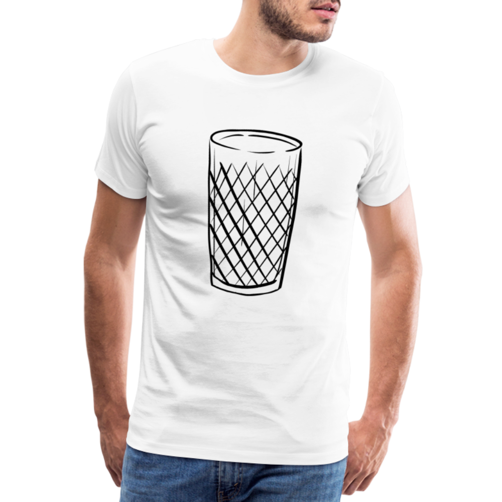 Frankfurter Geripptes - Äpplerglas - Hessisch Mundart - Männer Premium T-Shirt - Weiß
