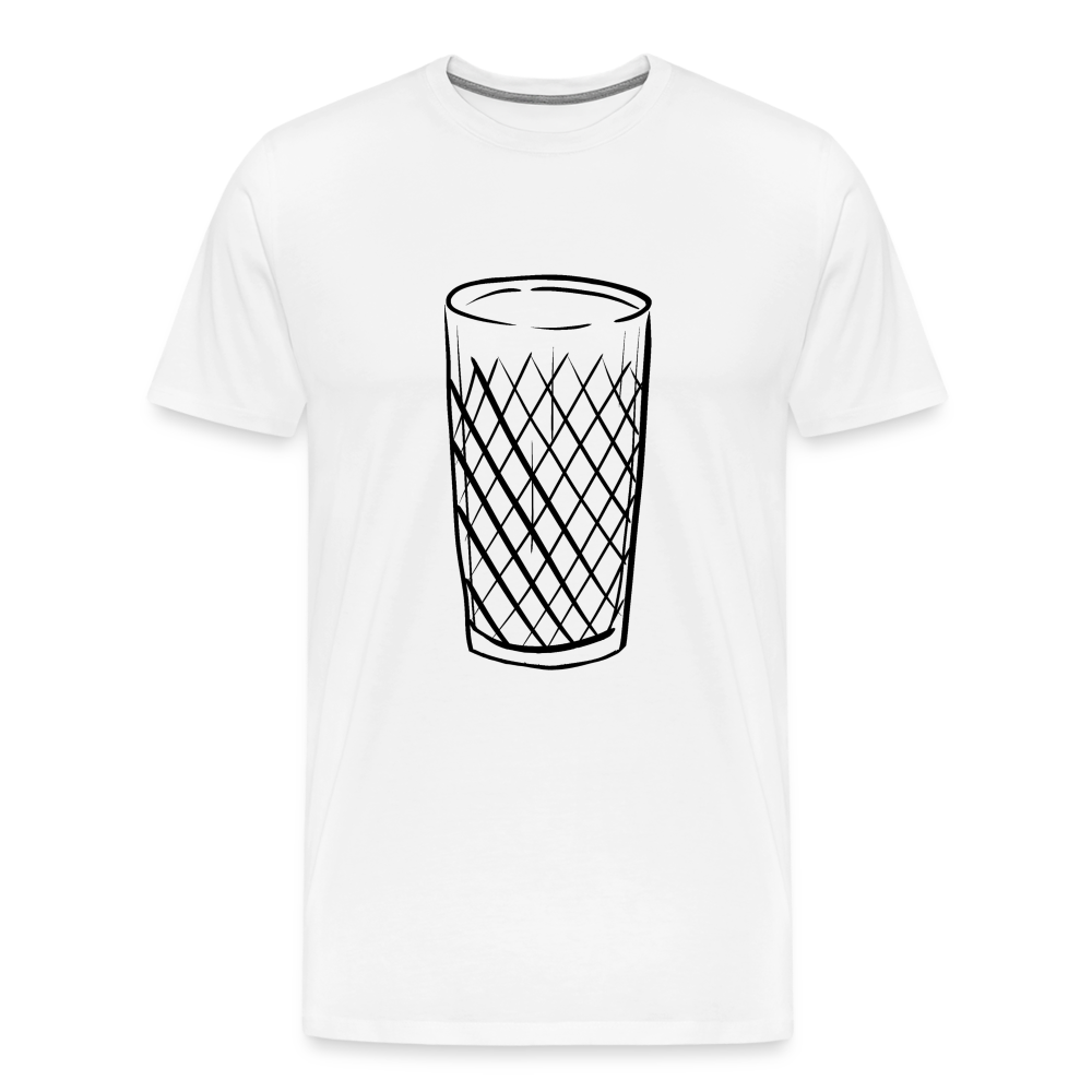 Frankfurter Geripptes - Äpplerglas - Hessisch Mundart - Männer Premium T-Shirt - Weiß