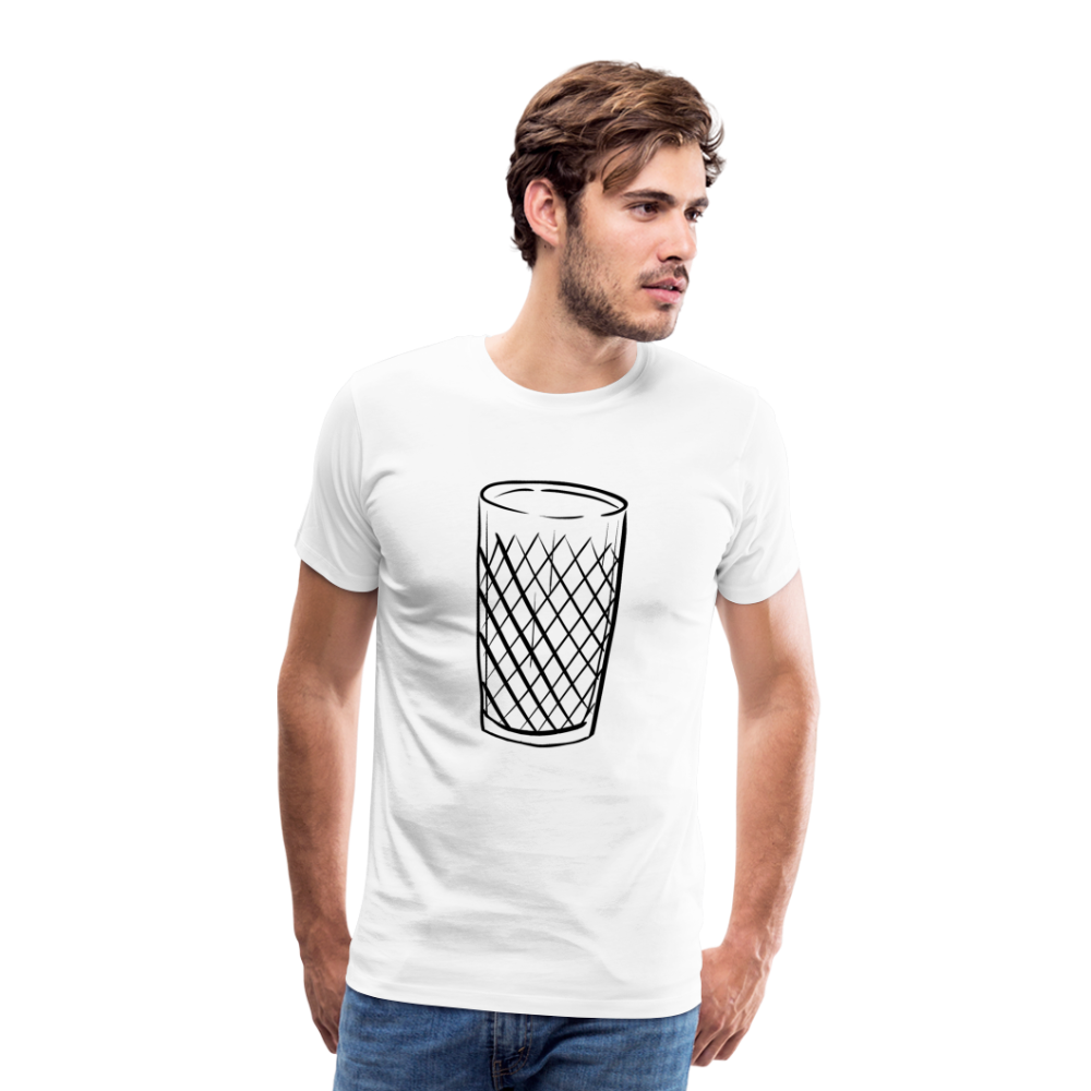 Frankfurter Geripptes - Äpplerglas - Hessisch Mundart - Männer Premium T-Shirt - Weiß