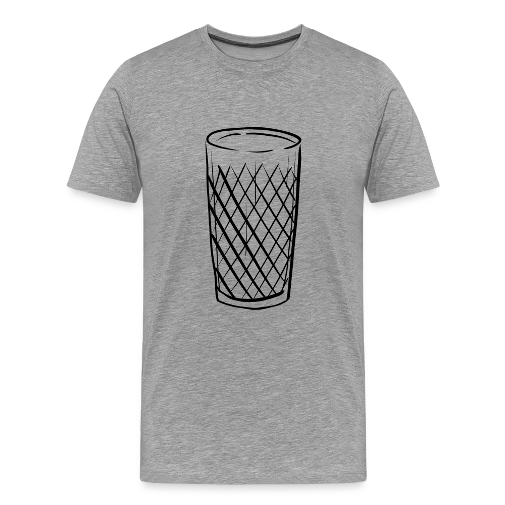 Frankfurter Geripptes - Äpplerglas - Hessisch Mundart - Männer Premium T-Shirt - Grau meliert