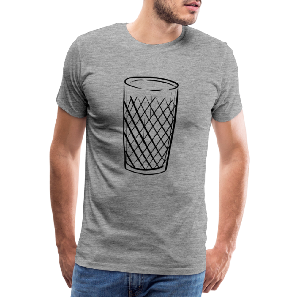 Frankfurter Geripptes - Äpplerglas - Hessisch Mundart - Männer Premium T-Shirt - Grau meliert