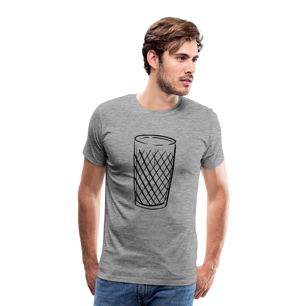 Frankfurter Geripptes - Äpplerglas - Hessisch Mundart - Männer Premium T-Shirt - Grau meliert