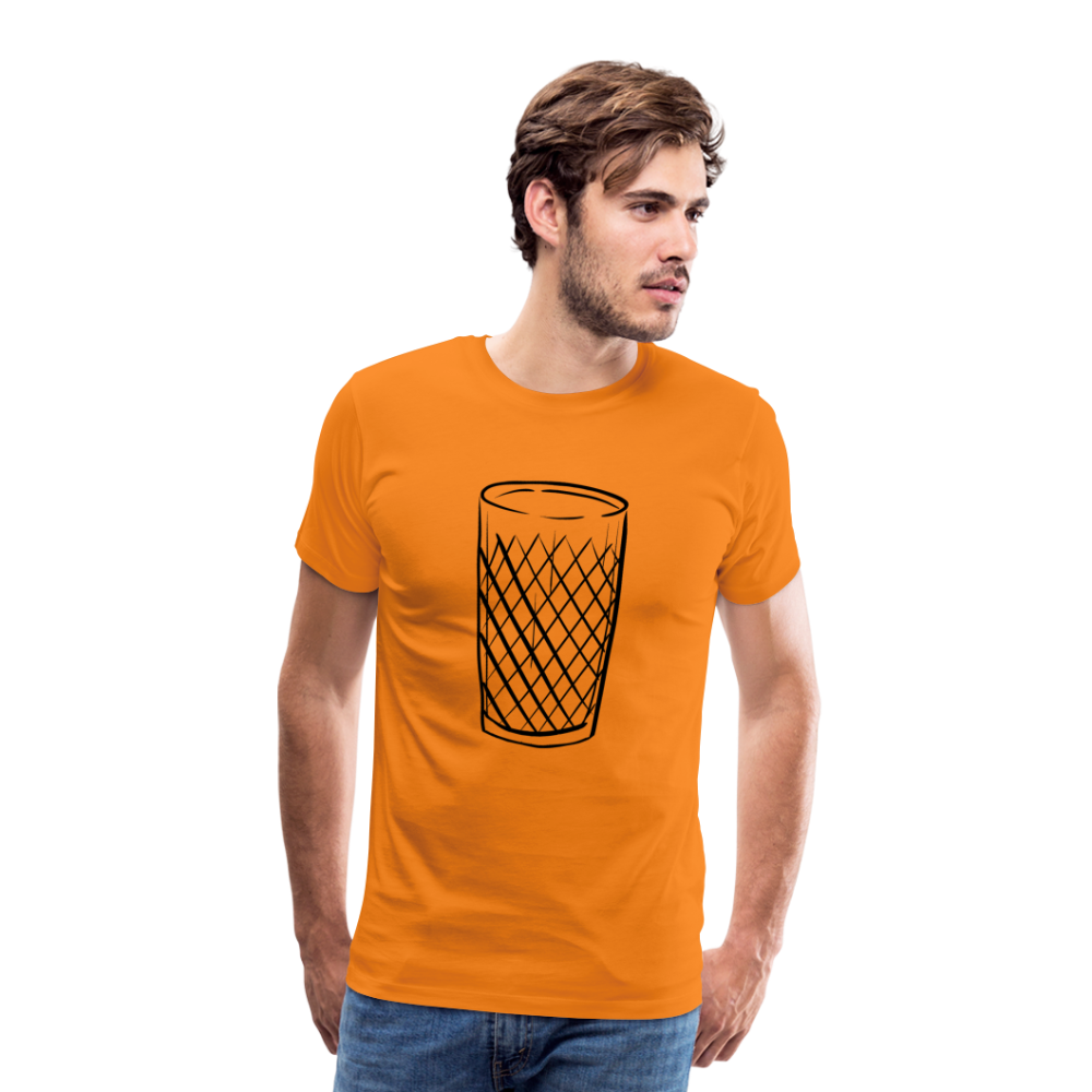 Frankfurter Geripptes - Äpplerglas - Hessisch Mundart - Männer Premium T-Shirt - Orange