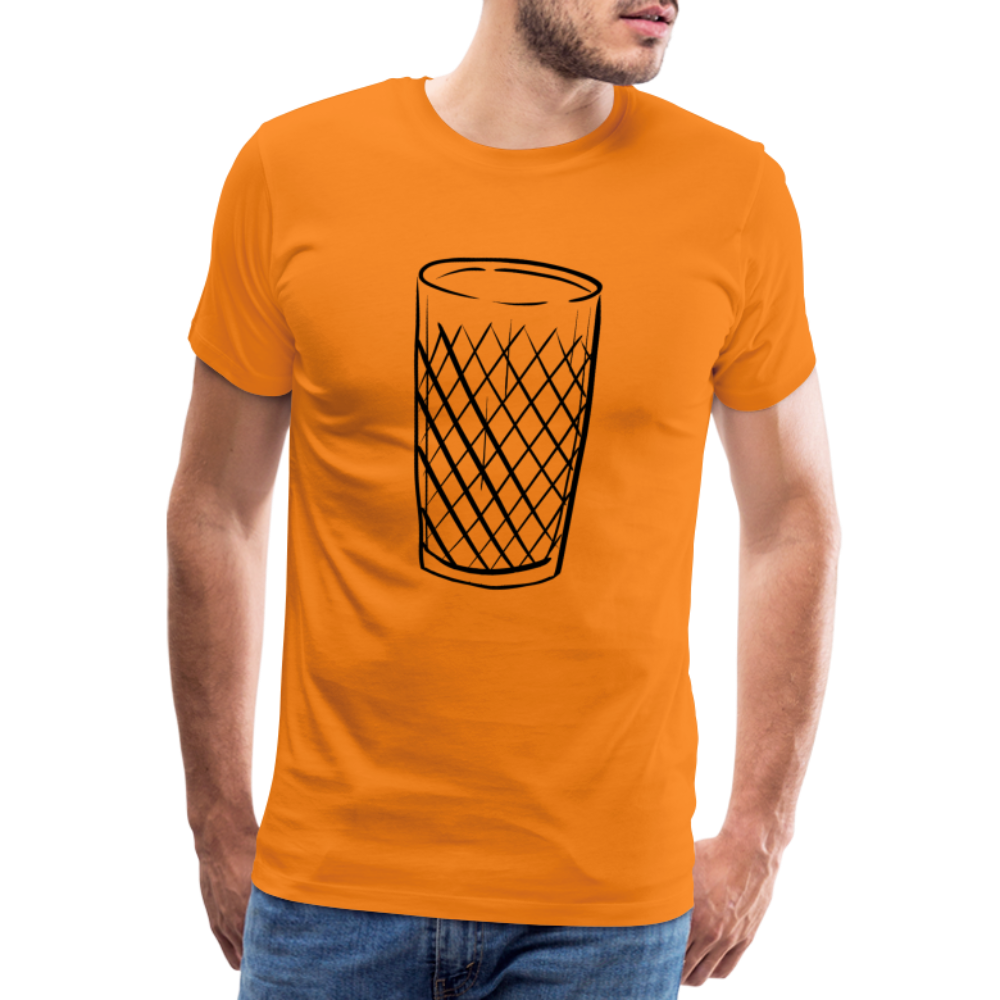 Frankfurter Geripptes - Äpplerglas - Hessisch Mundart - Männer Premium T-Shirt - Orange