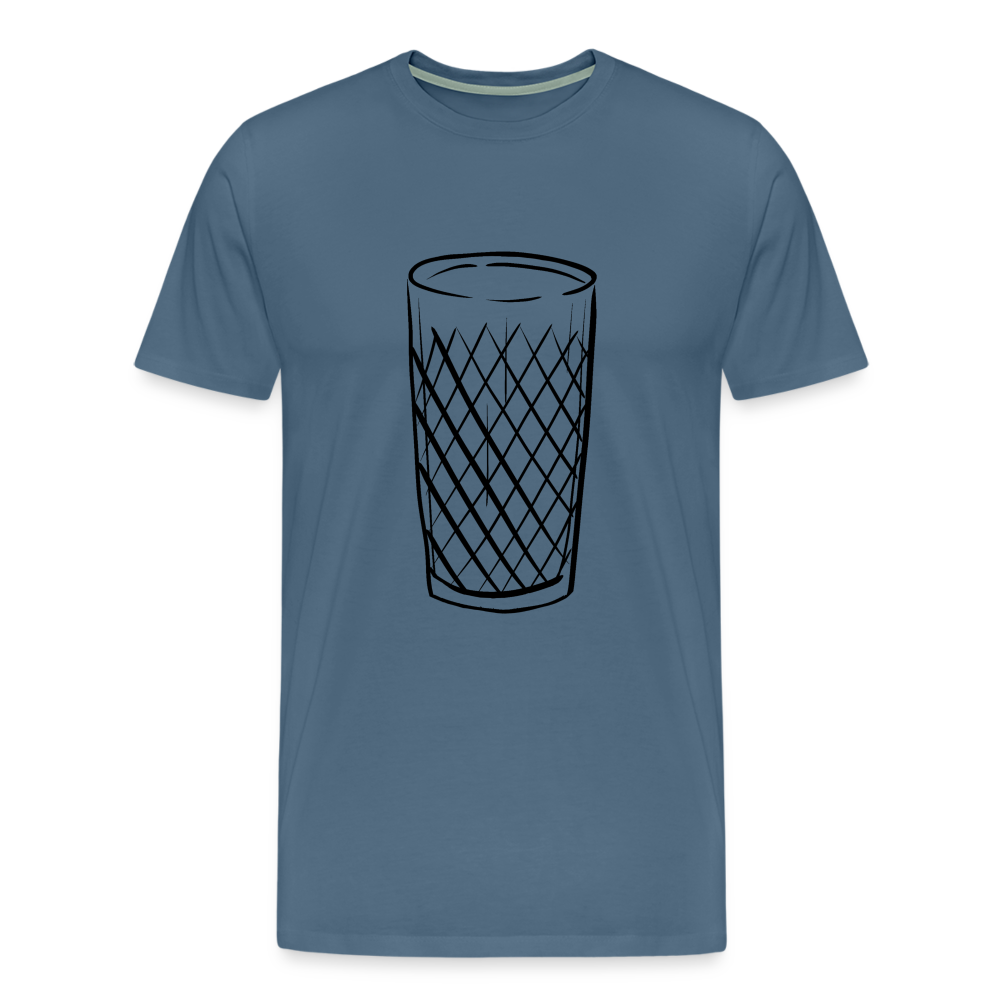 Frankfurter Geripptes - Äpplerglas - Hessisch Mundart - Männer Premium T-Shirt - Blaugrau