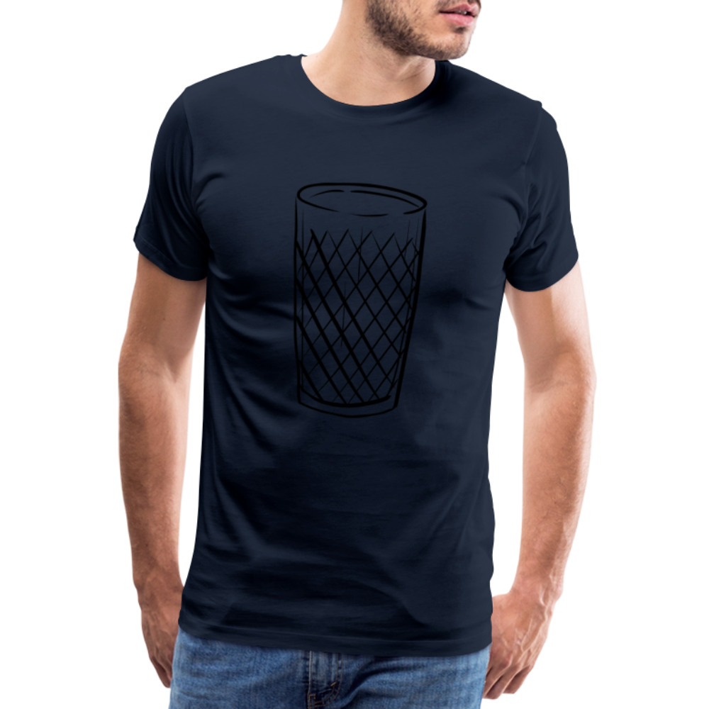 Frankfurter Geripptes - Äpplerglas - Hessisch Mundart - Männer Premium T-Shirt - Navy