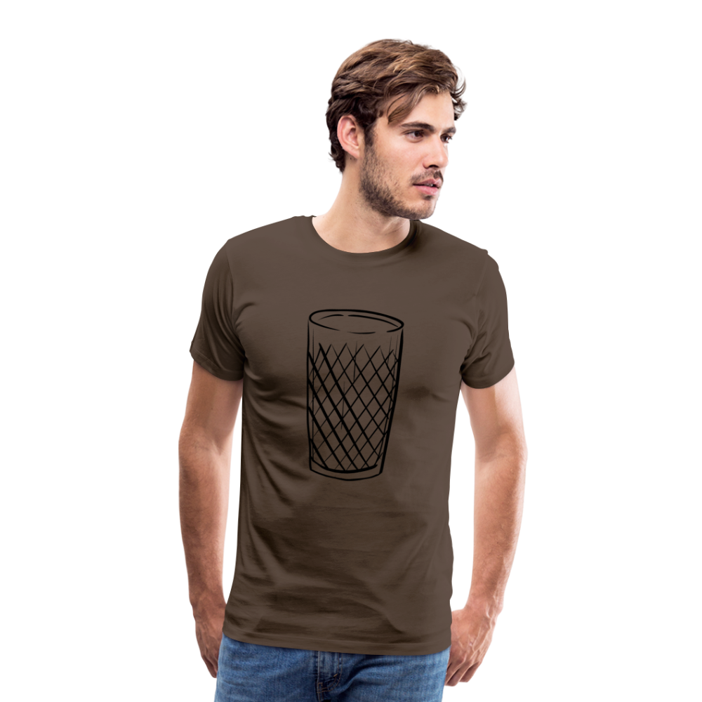 Frankfurter Geripptes - Äpplerglas - Hessisch Mundart - Männer Premium T-Shirt - Edelbraun