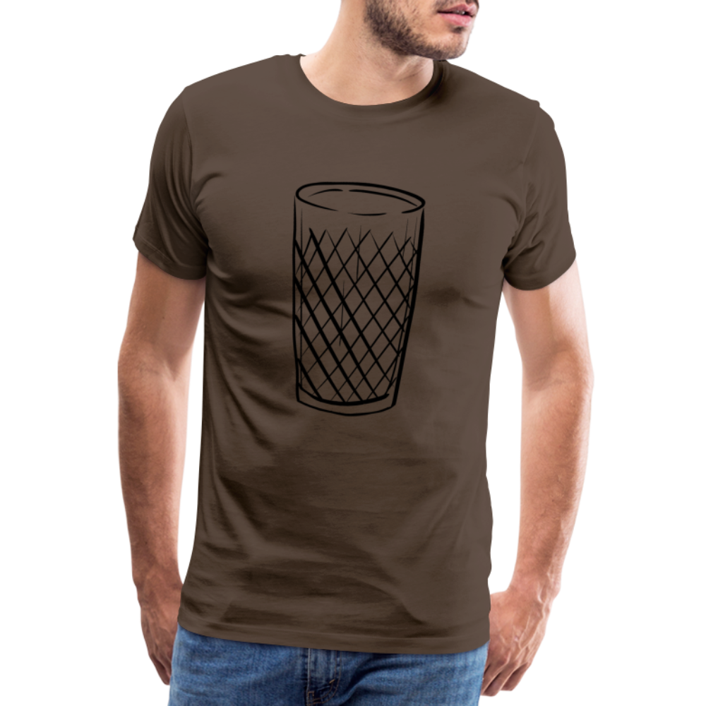 Frankfurter Geripptes - Äpplerglas - Hessisch Mundart - Männer Premium T-Shirt - Edelbraun