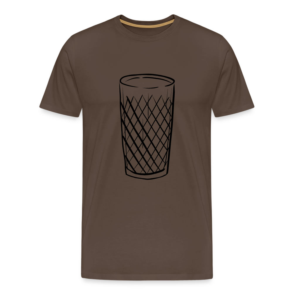 Frankfurter Geripptes - Äpplerglas - Hessisch Mundart - Männer Premium T-Shirt - Edelbraun