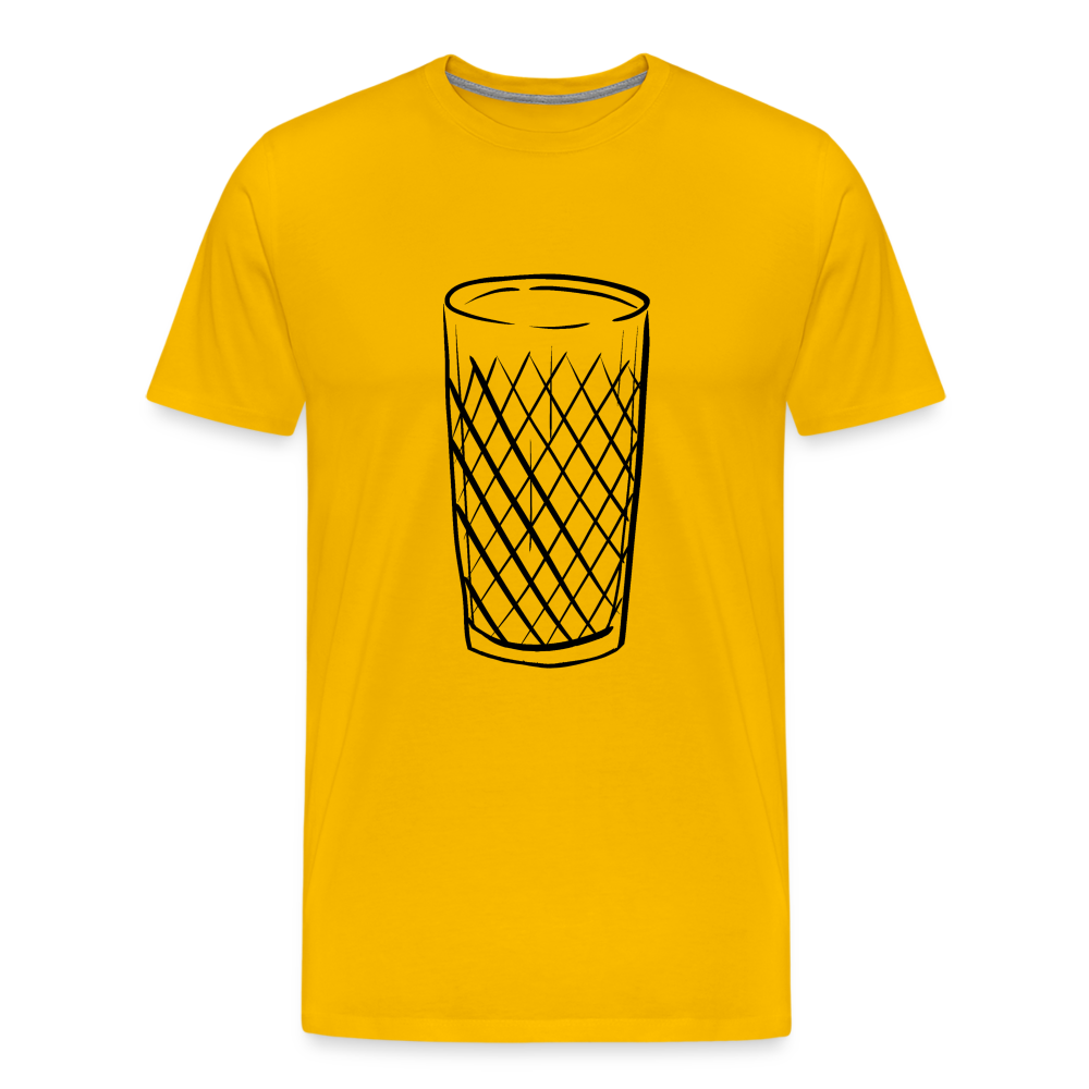 Frankfurter Geripptes - Äpplerglas - Hessisch Mundart - Männer Premium T-Shirt - Sonnengelb