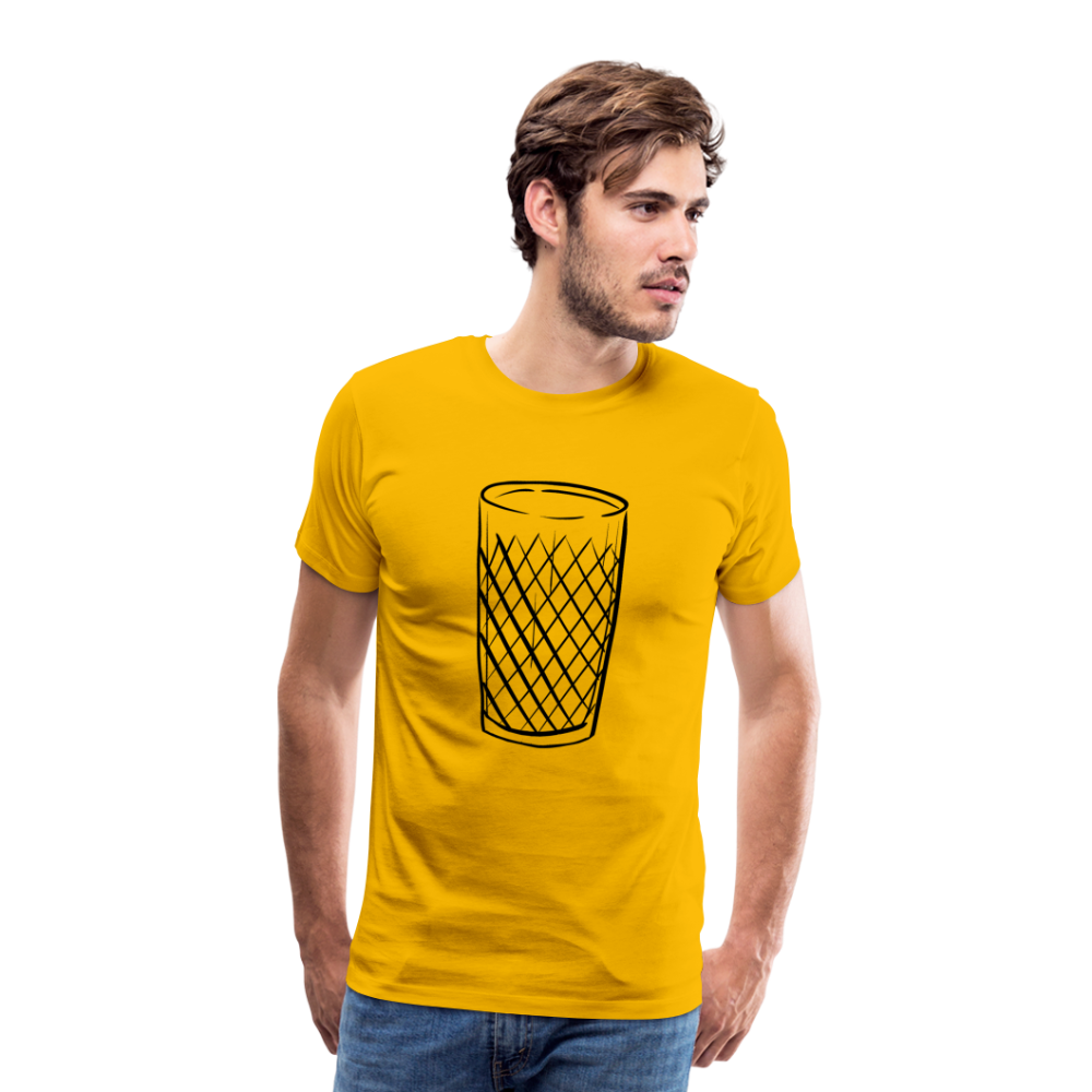 Frankfurter Geripptes - Äpplerglas - Hessisch Mundart - Männer Premium T-Shirt - Sonnengelb