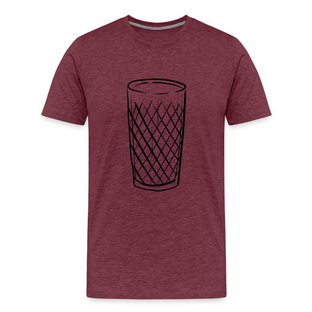 Frankfurter Geripptes - Äpplerglas - Hessisch Mundart - Männer Premium T-Shirt - Bordeauxrot meliert