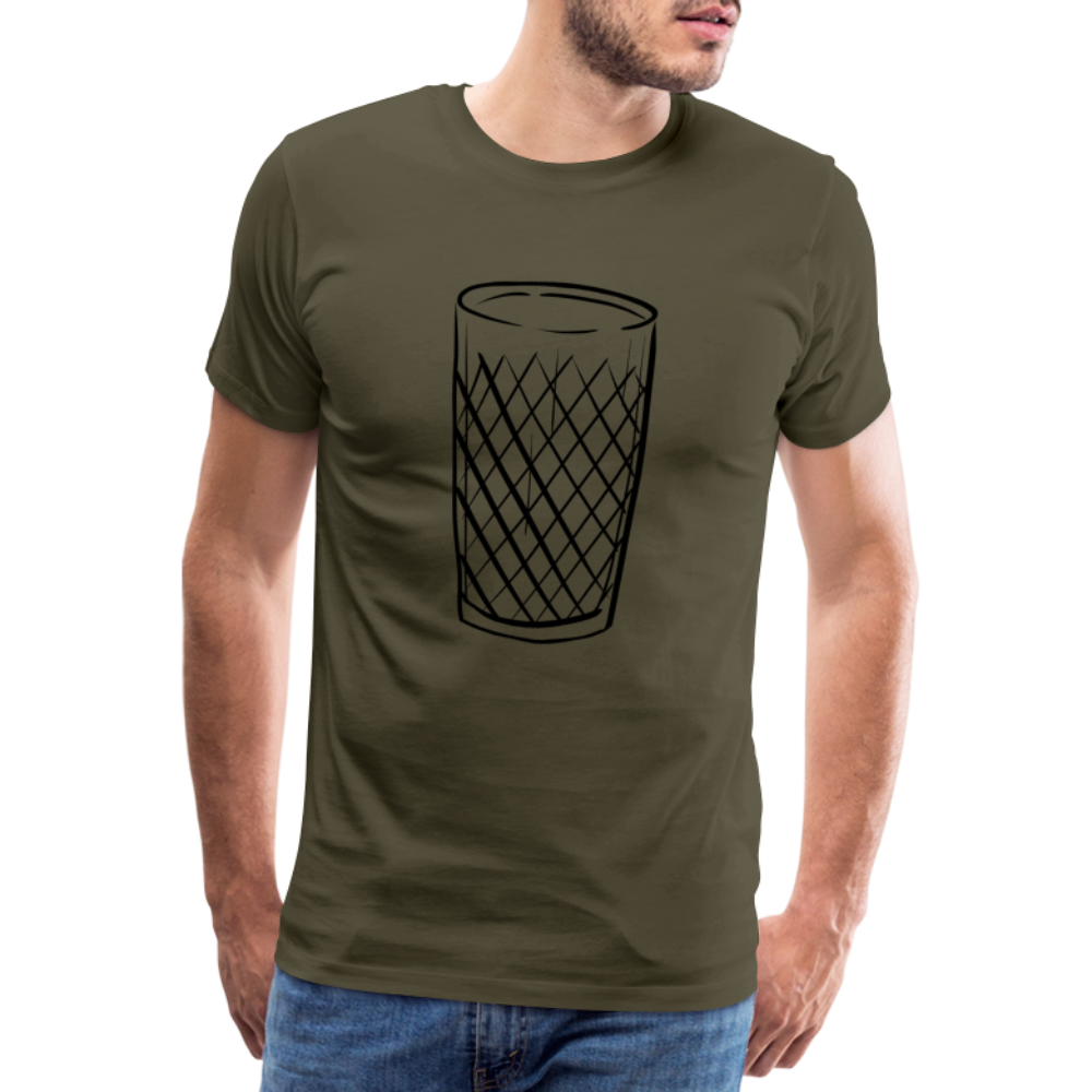 Frankfurter Geripptes - Äpplerglas - Hessisch Mundart - Männer Premium T-Shirt - Khaki
