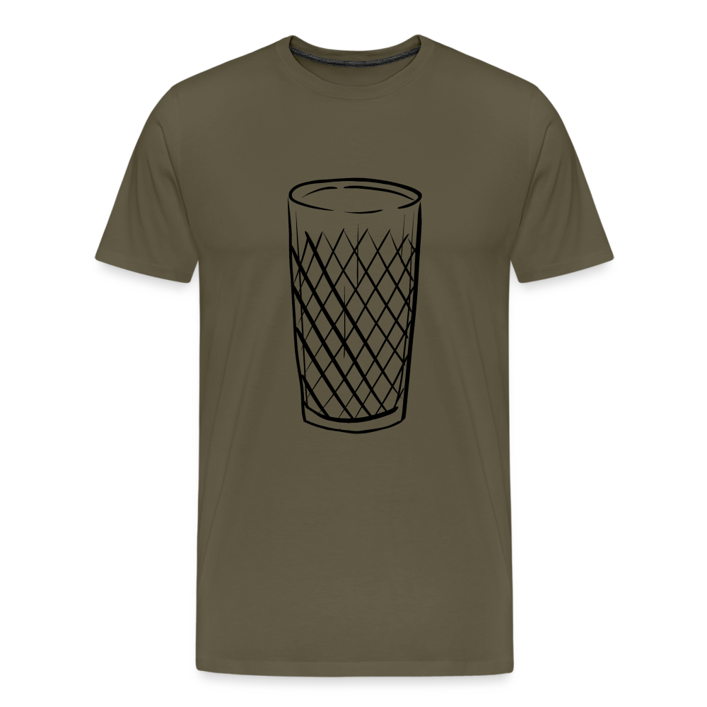 Frankfurter Geripptes - Äpplerglas - Hessisch Mundart - Männer Premium T-Shirt - Khaki