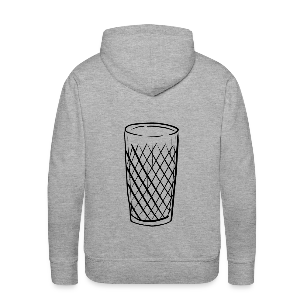 Frankfurter Geripptes - Äpplerglas - Hessisch Mundart - Männer Premium Hoodie - Grau meliert