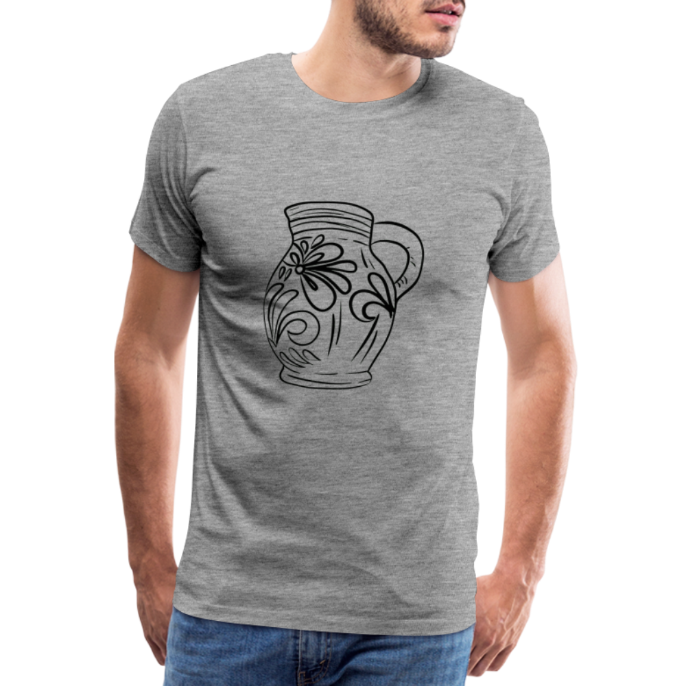 Frankfurter Bembel - Hessisch Mundart - Männer Premium T-Shirt - Grau meliert
