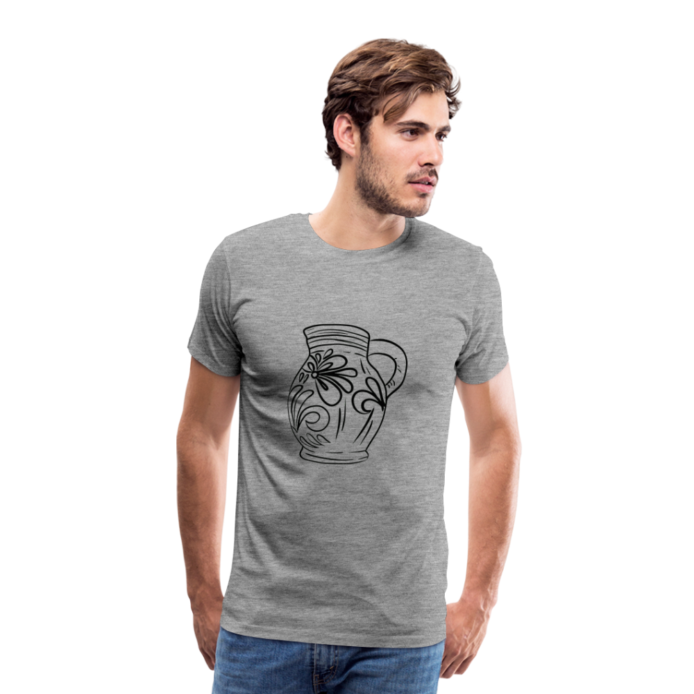 Frankfurter Bembel - Hessisch Mundart - Männer Premium T-Shirt - Grau meliert