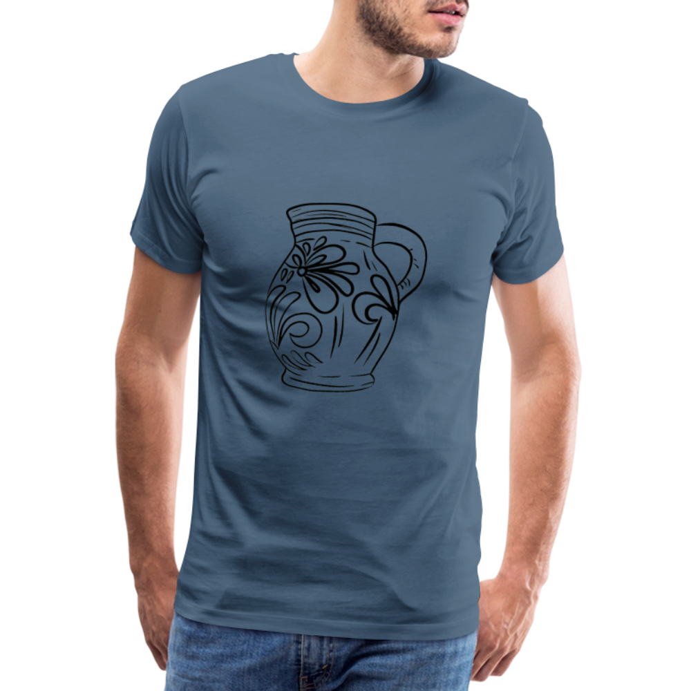 Frankfurter Bembel - Hessisch Mundart - Männer Premium T-Shirt - Blaugrau