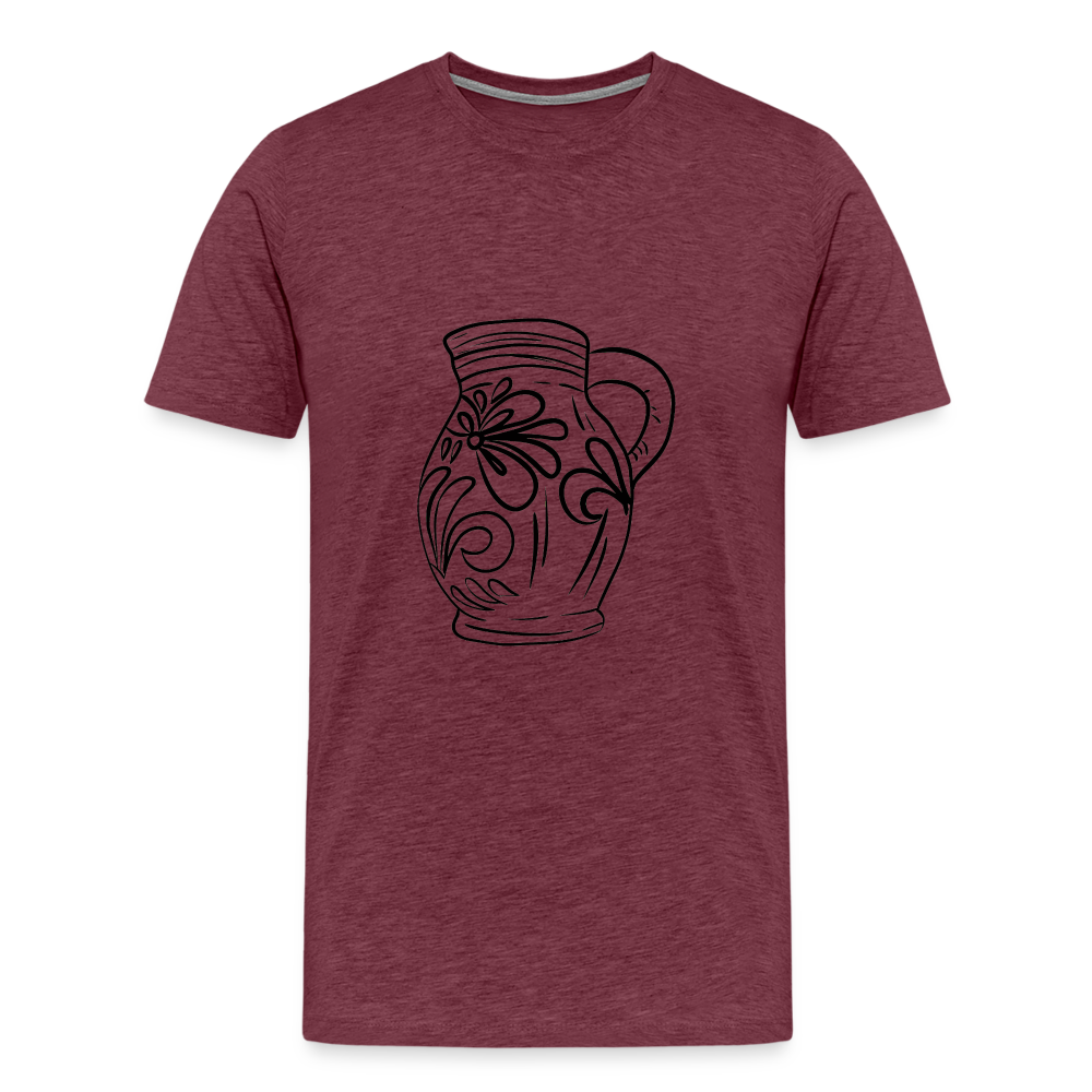 Frankfurter Bembel - Hessisch Mundart - Männer Premium T-Shirt - Bordeauxrot meliert