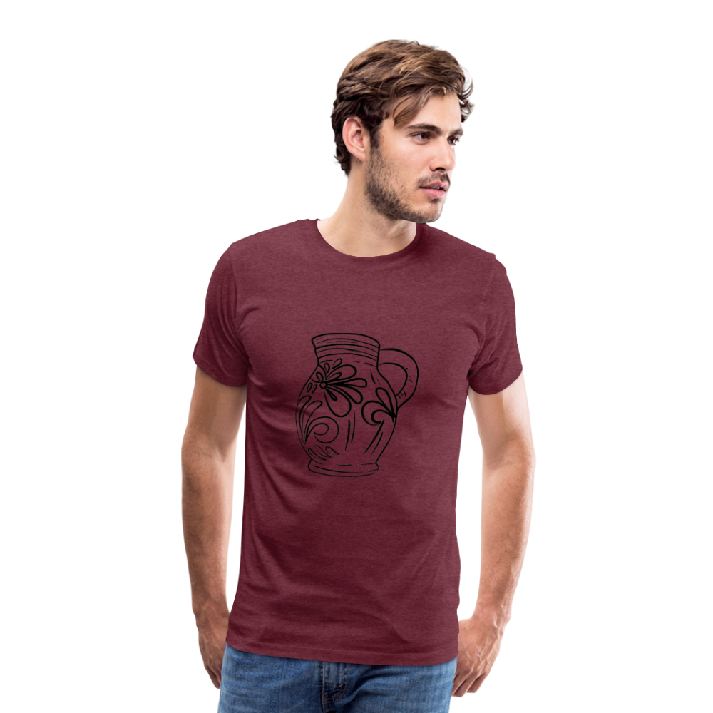 Frankfurter Bembel - Hessisch Mundart - Männer Premium T-Shirt - Bordeauxrot meliert
