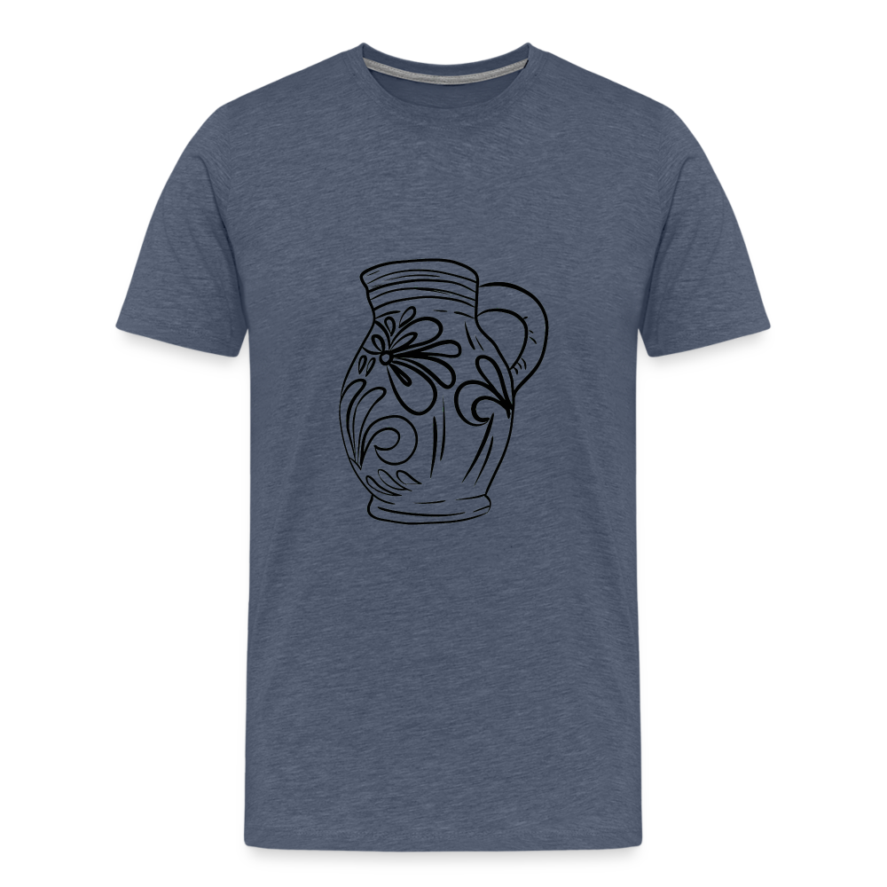 Frankfurter Bembel - Hessisch Mundart - Männer Premium T-Shirt - Blau meliert