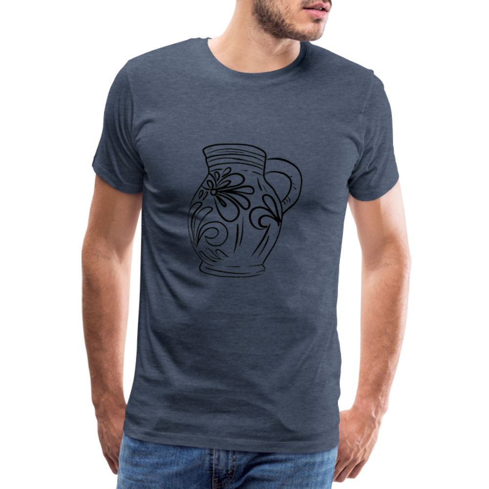 Frankfurter Bembel - Hessisch Mundart - Männer Premium T-Shirt - Blau meliert