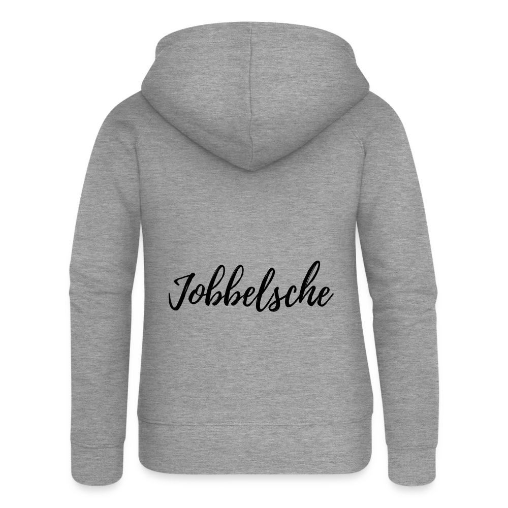 Jobbelsche - Hessisch Mundart - Frauen Premium Kapuzen Jacke - Grau meliert