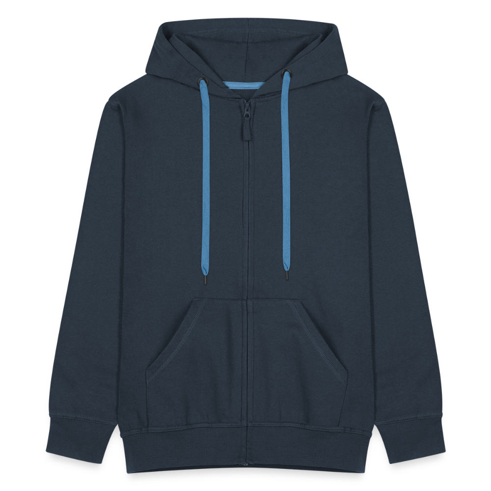 Bembel - weiß, blau - Hessisch Mundart - Männer Premium Kapuzen Jacke - Navy