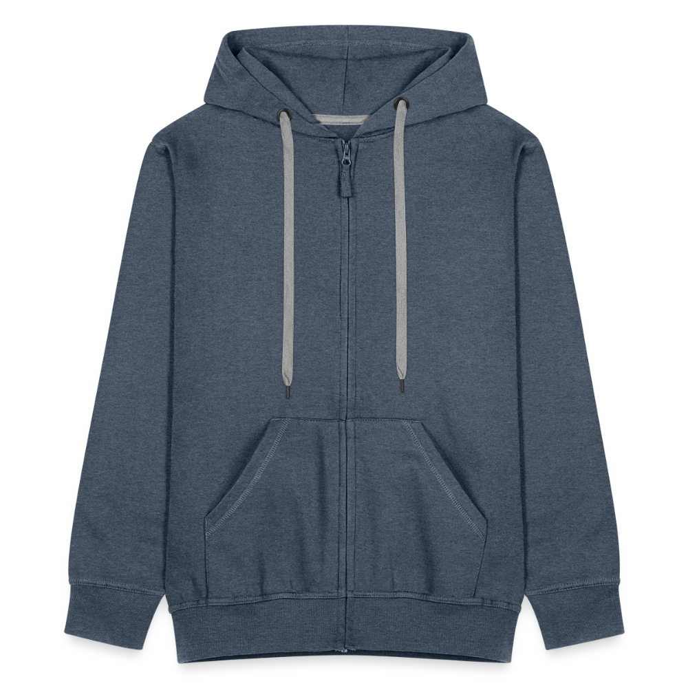 Bembel - weiß, blau - Hessisch Mundart - Männer Premium Kapuzen Jacke - Jeansblau