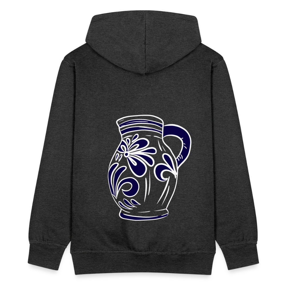 Bembel - weiß, blau - Hessisch Mundart - Männer Premium Kapuzen Jacke - Anthrazit