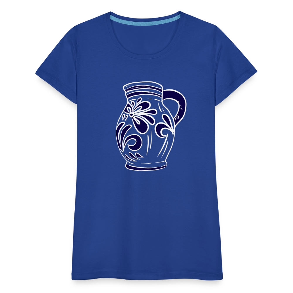 Bembel - weiß, blau - Hessisch Mundart - Frauen Premium T-Shirt - Königsblau