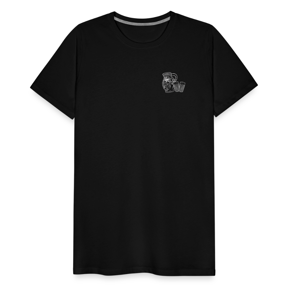 Bembel mit Gläsern - Hessisch Mundart - Männer Premium T-Shirt - Schwarz