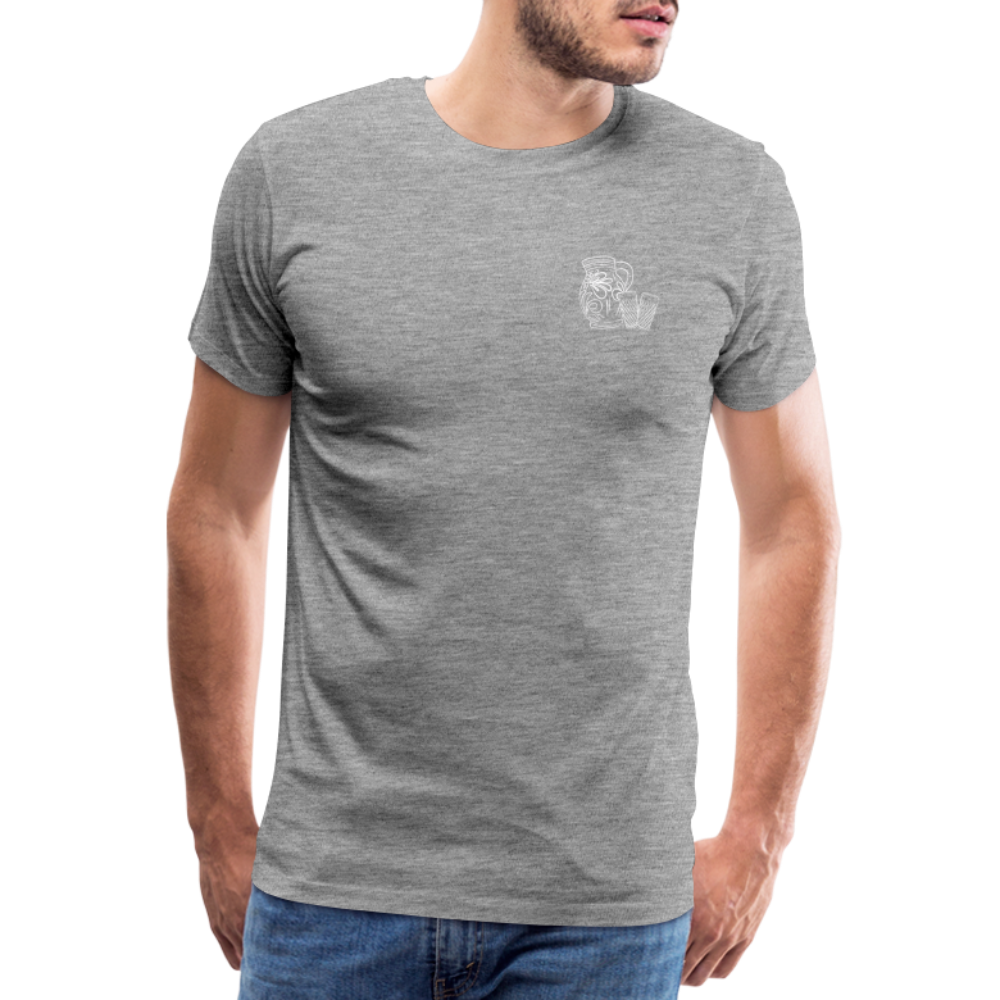 Bembel mit Gläsern - Hessisch Mundart - Männer Premium T-Shirt - Grau meliert