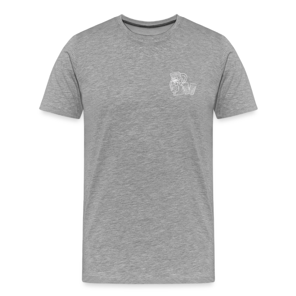 Bembel mit Gläsern - Hessisch Mundart - Männer Premium T-Shirt - Grau meliert