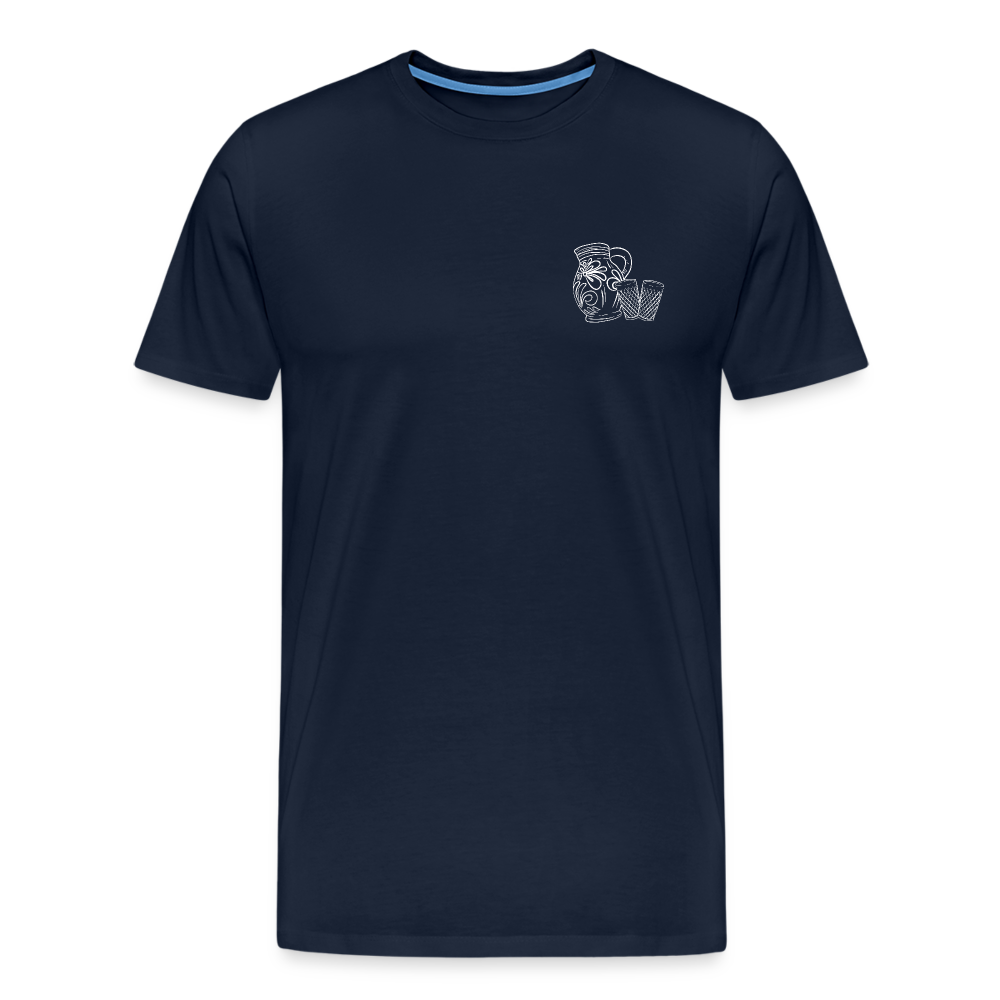 Bembel mit Gläsern - Hessisch Mundart - Männer Premium T-Shirt - Navy