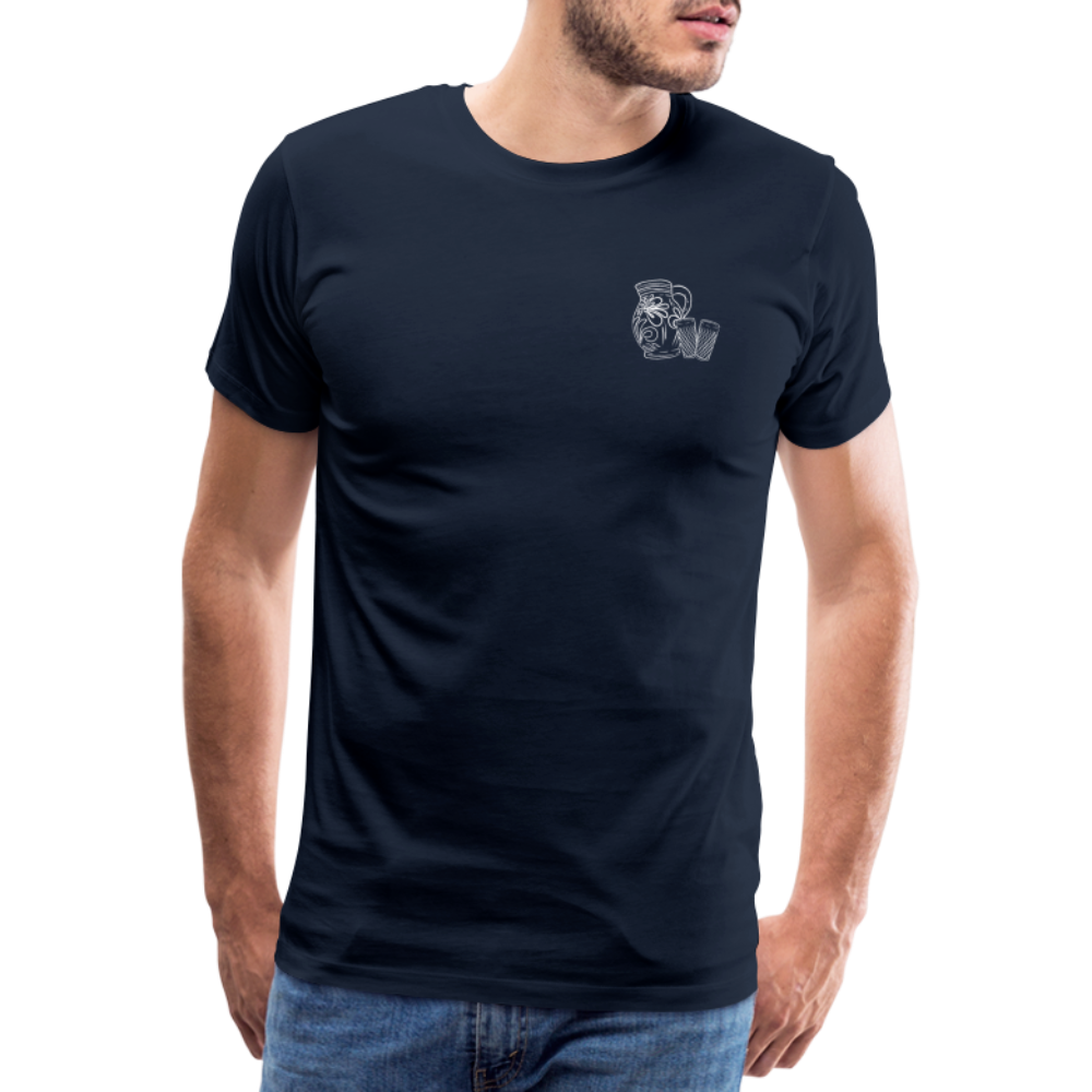 Bembel mit Gläsern - Hessisch Mundart - Männer Premium T-Shirt - Navy