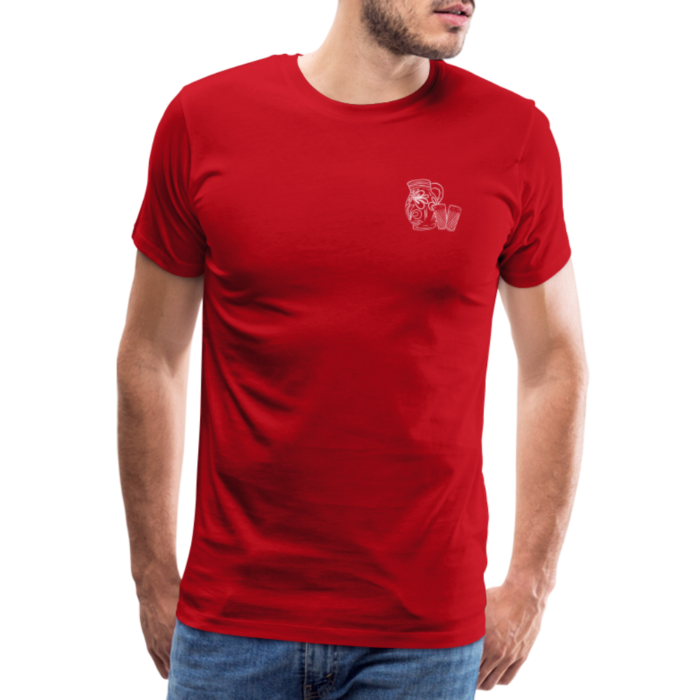 Bembel mit Gläsern - Hessisch Mundart - Männer Premium T-Shirt - Rot
