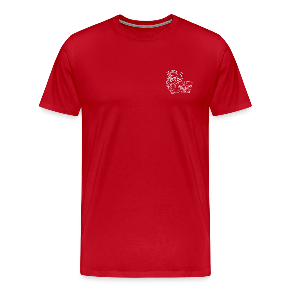 Bembel mit Gläsern - Hessisch Mundart - Männer Premium T-Shirt - Rot