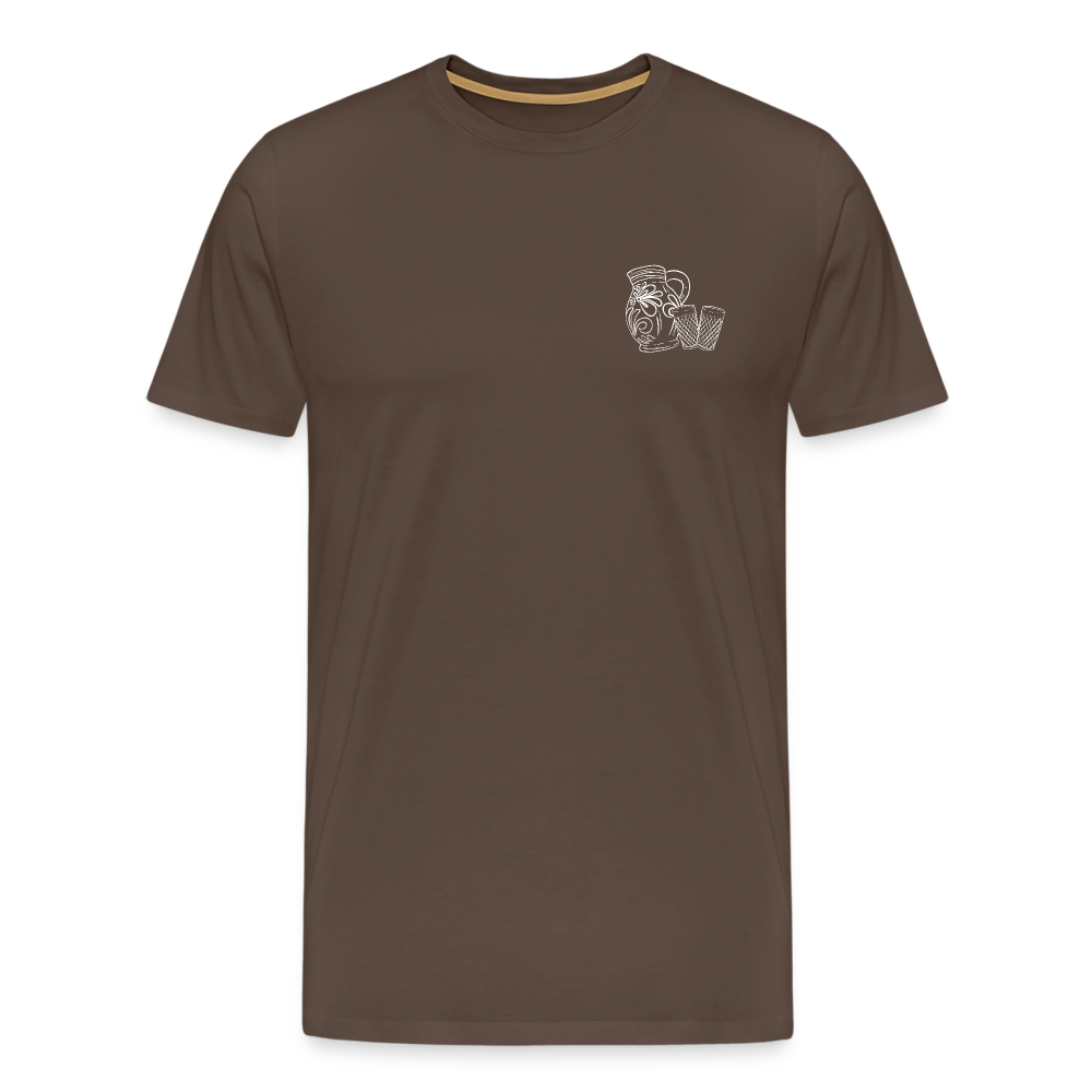 Bembel mit Gläsern - Hessisch Mundart - Männer Premium T-Shirt - Edelbraun