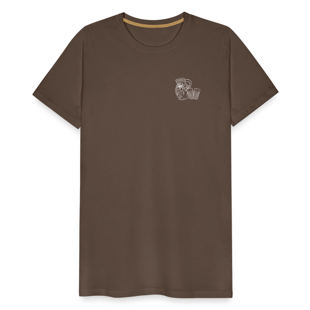 Bembel mit Gläsern - Hessisch Mundart - Männer Premium T-Shirt - Edelbraun