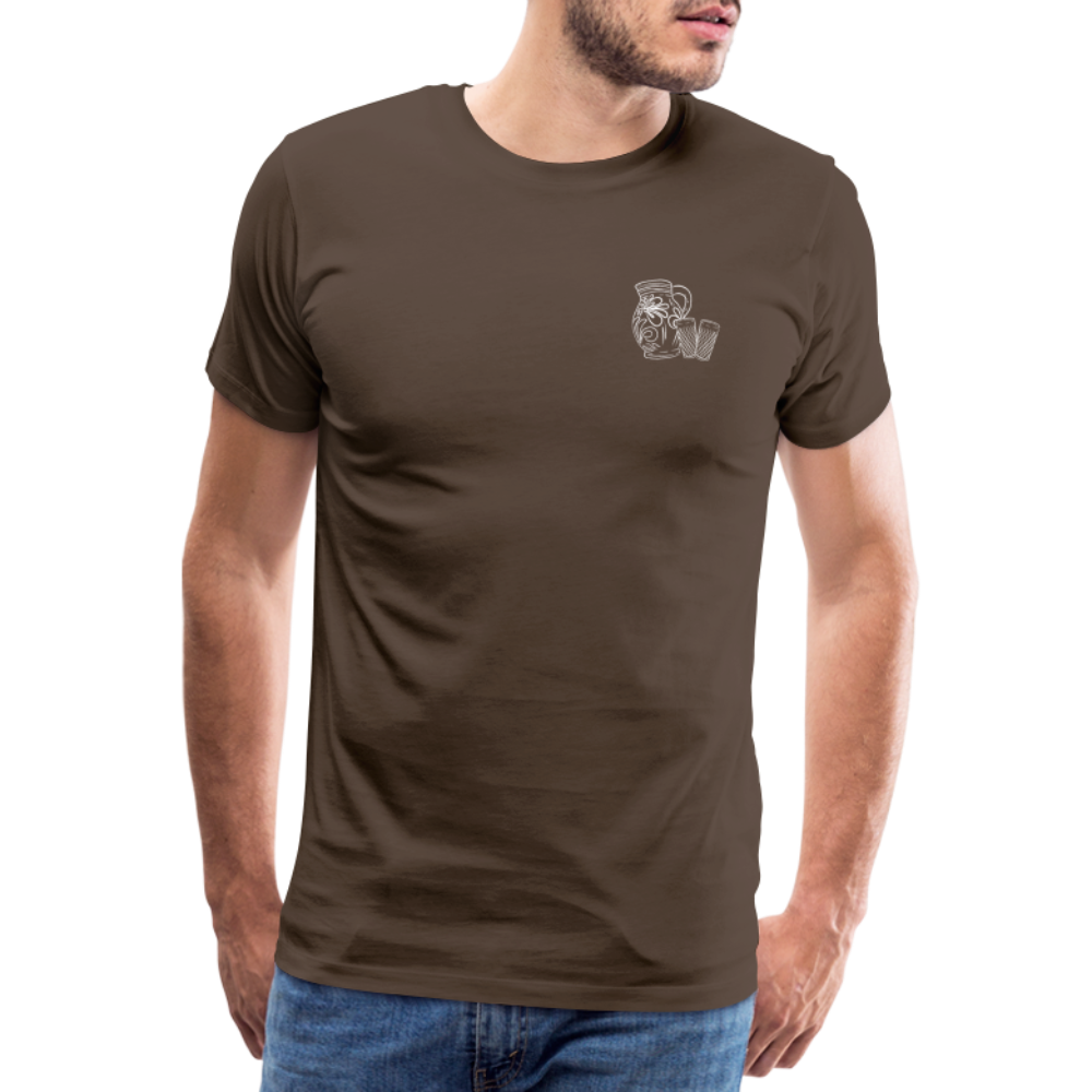 Bembel mit Gläsern - Hessisch Mundart - Männer Premium T-Shirt - Edelbraun