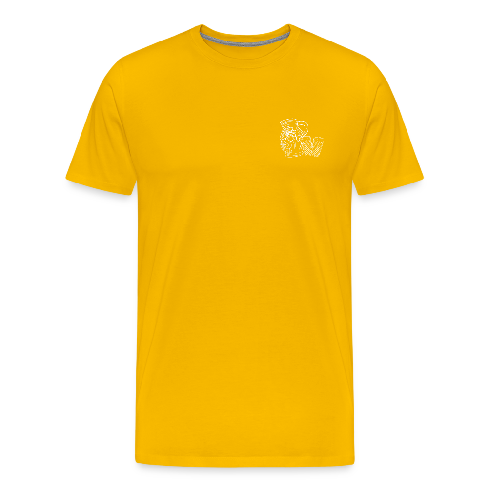 Bembel mit Gläsern - Hessisch Mundart - Männer Premium T-Shirt - Sonnengelb