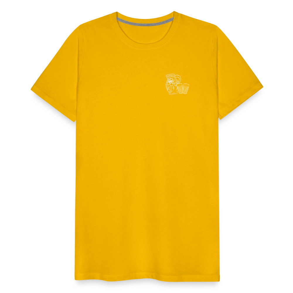 Bembel mit Gläsern - Hessisch Mundart - Männer Premium T-Shirt - Sonnengelb