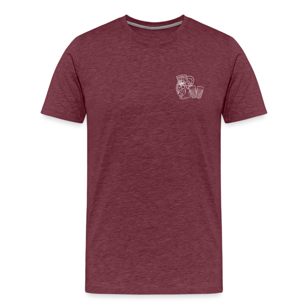 Bembel mit Gläsern - Hessisch Mundart - Männer Premium T-Shirt - Bordeauxrot meliert