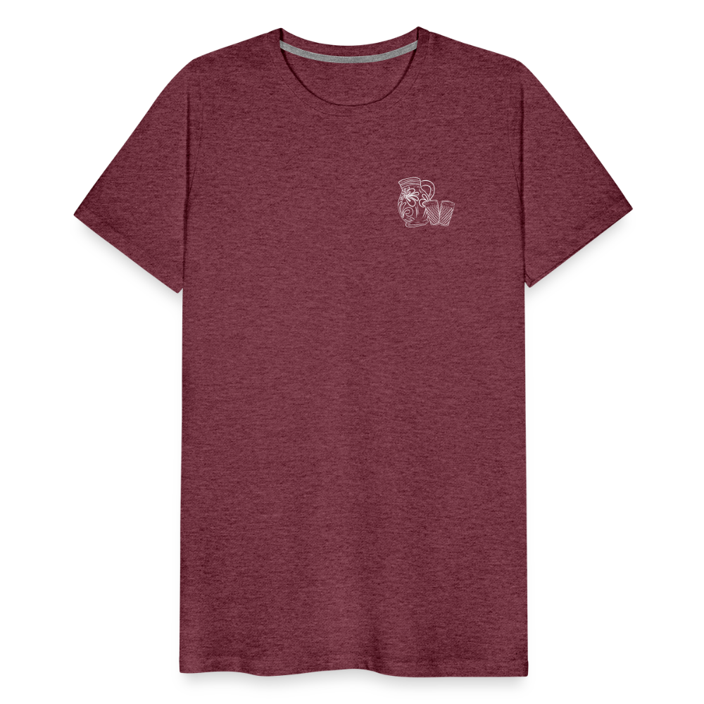 Bembel mit Gläsern - Hessisch Mundart - Männer Premium T-Shirt - Bordeauxrot meliert