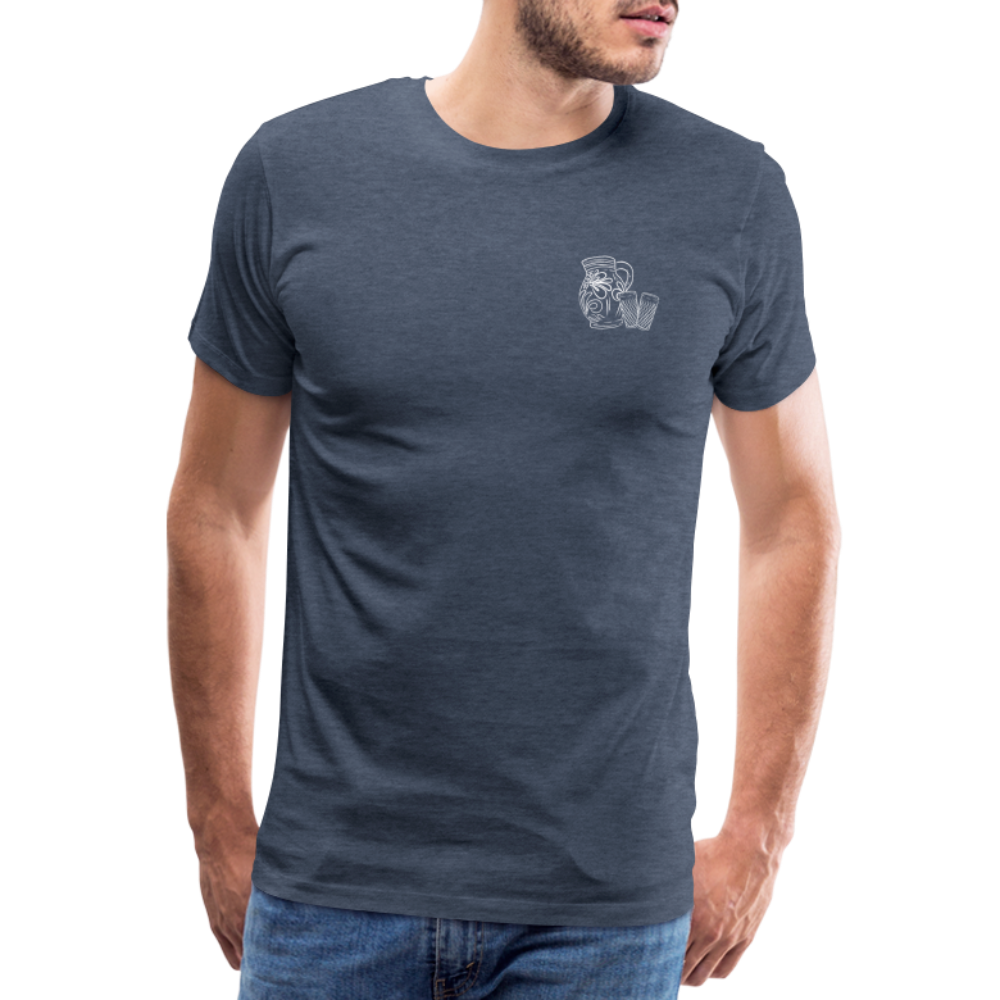 Bembel mit Gläsern - Hessisch Mundart - Männer Premium T-Shirt - Blau meliert